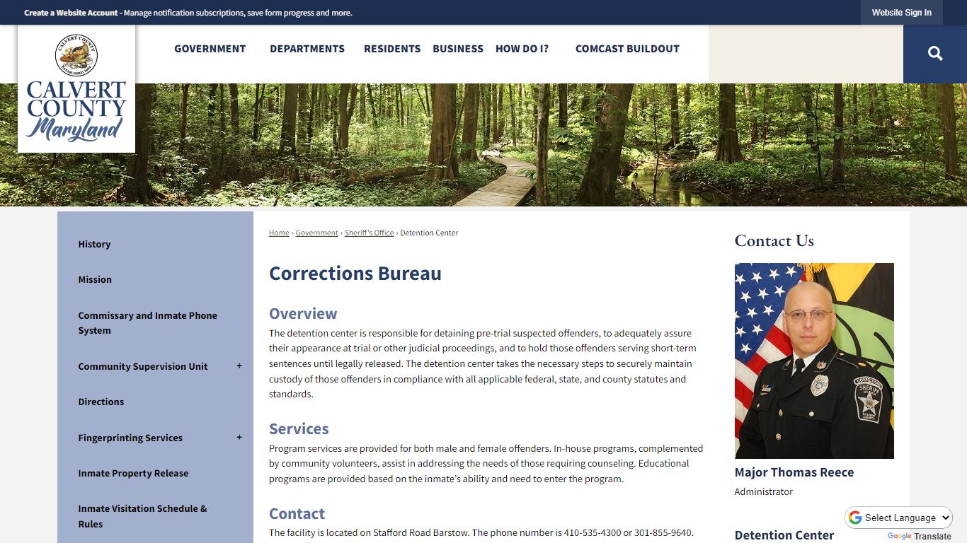 Corrections Bureau | Calvert County, MD - Official Website